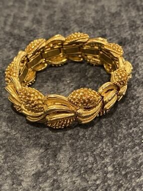 MARCEL BOUCHER 8324b Vintage Gold Tone Textured Bracelet Mid Century 60s